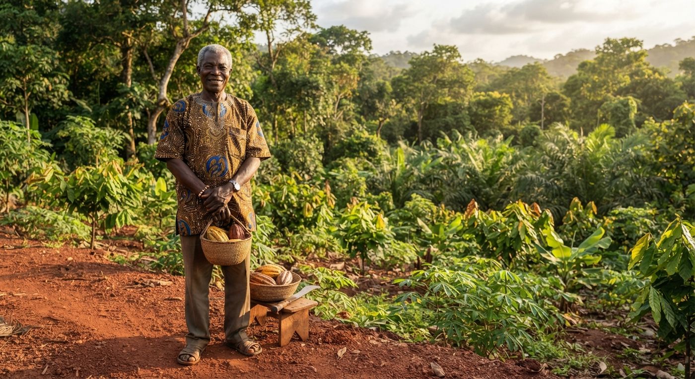 A landowner standing at the edge of his plot
